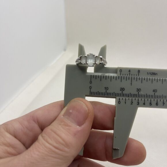 White Gold 10k Ring with Stones Size 6.5 - Picture 3 of 8